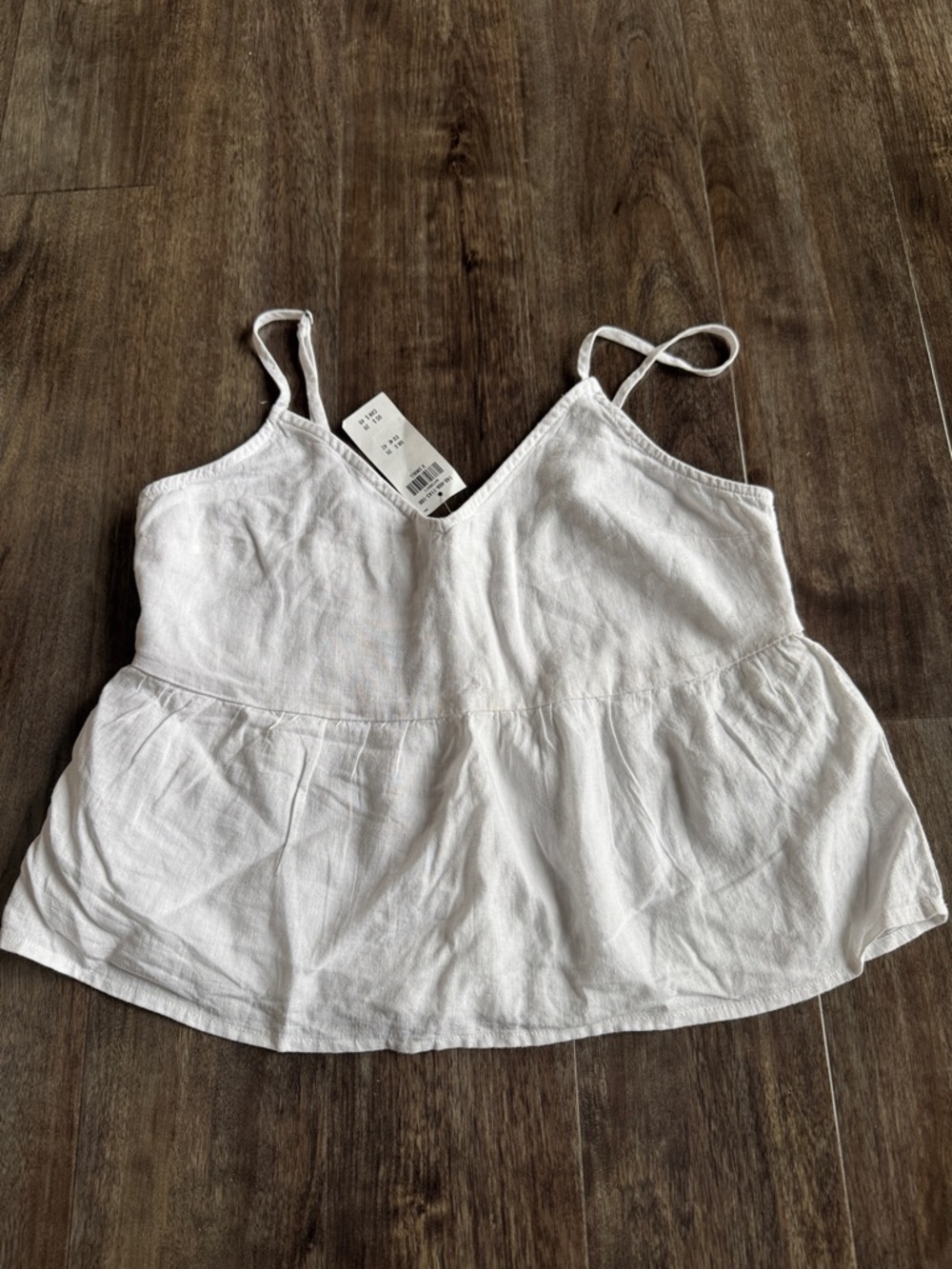 Abercrombie & Fitch White V-Neck Peplum Camisole